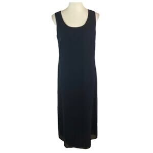 Virgo Women’s Petite Double Layer Slip Sleeveless Maxi Dress in Black Size 16